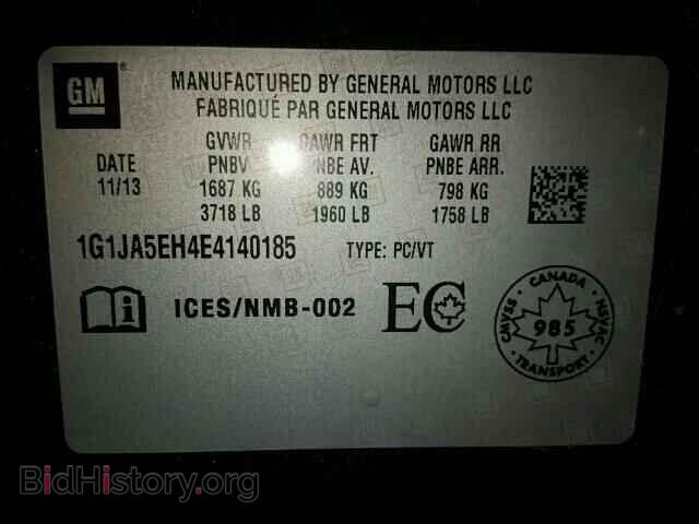 2014 CHEVROLET SONIC - VIN: 1G1JA5EH4E4140185 - Фото 10