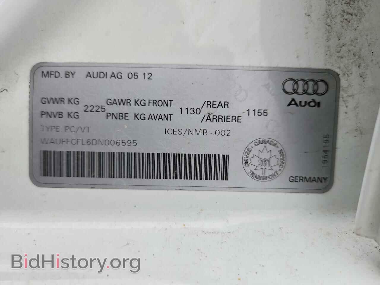 2013 AUDI A4 - VIN: WAUFFCFL6DN006595 - Фото 13
