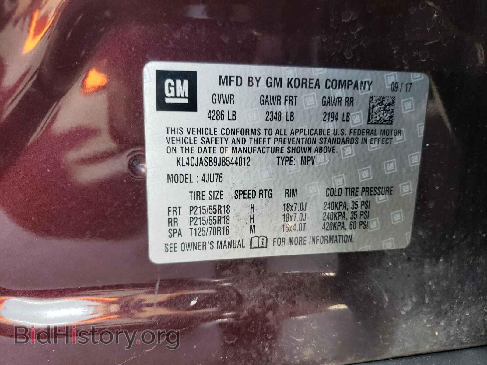 2018 BUICK ENCORE - VIN: KL4CJASB9JB544012 - Photo 10