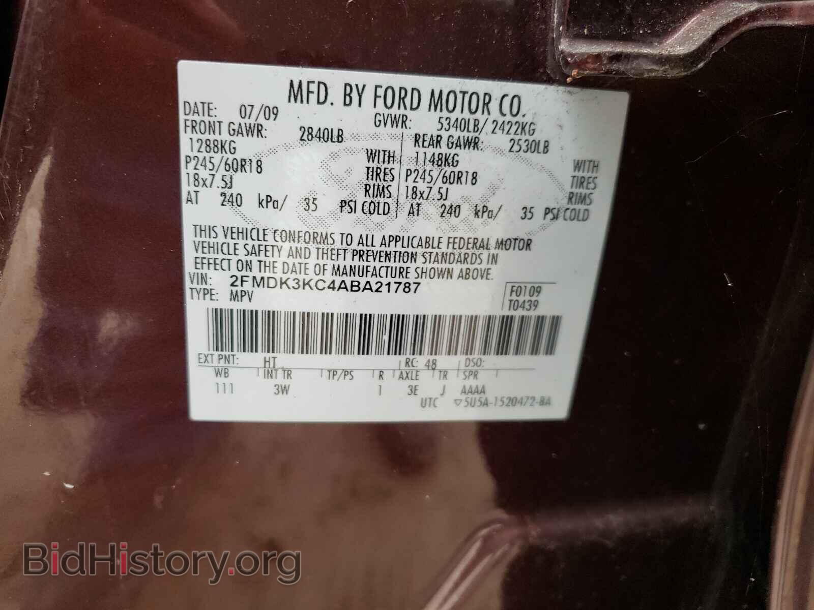 2010 FORD EDGE - VIN: 2FMDK3KC4ABA21787 - Photo 10