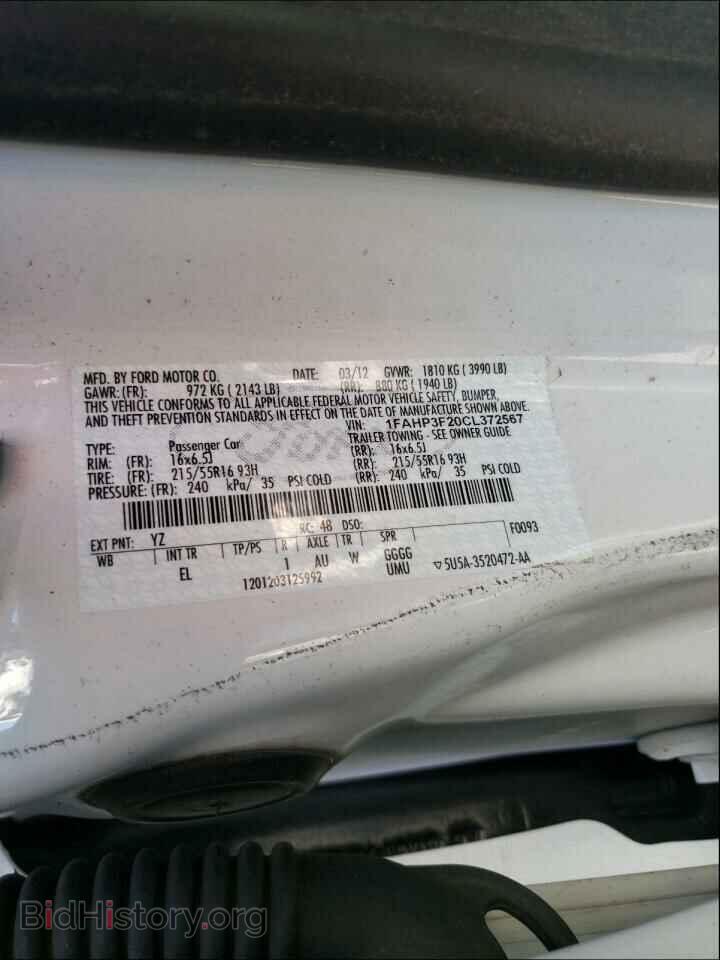 2012 FORD FOCUS - VIN: 1FAHP3F20CL372567 - Фото 10