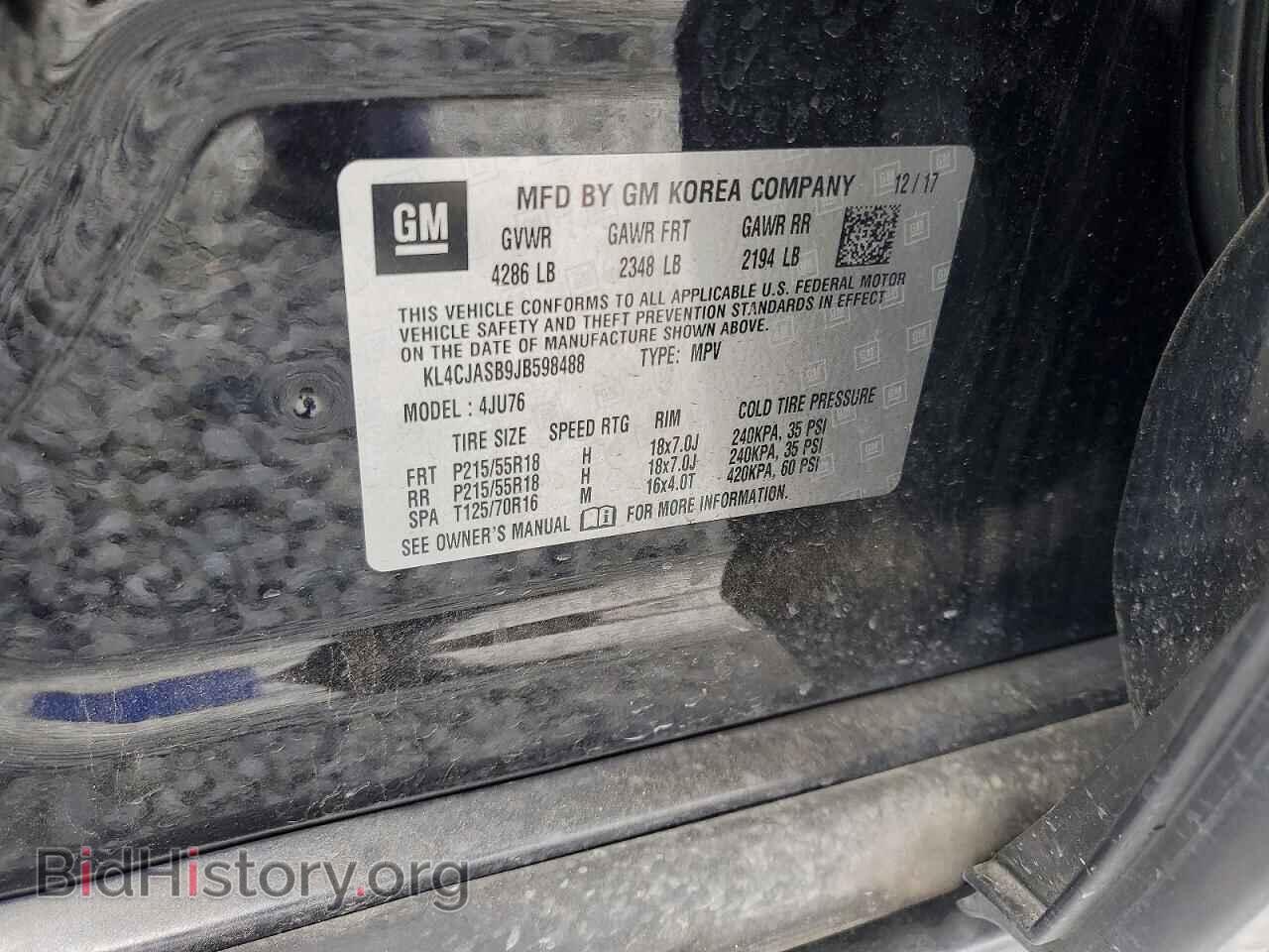 2018 BUICK ENCORE - VIN: KL4CJASB9JB598488 - Фото 14