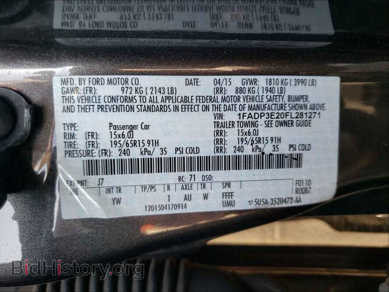 2015 FORD FOCUS - VIN: 1FADP3E20FL281271 - Фото 10