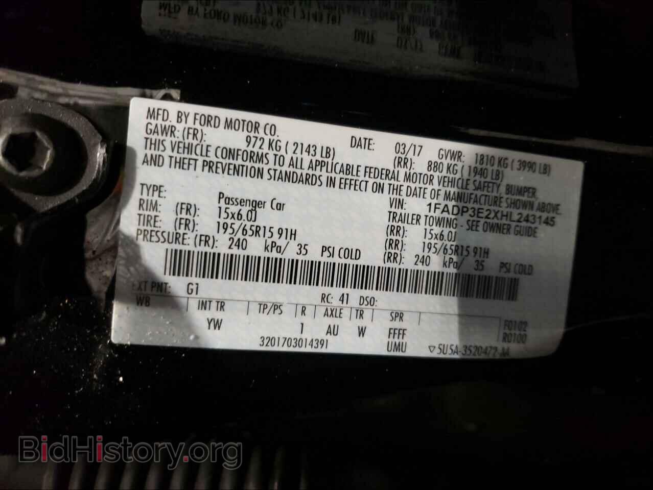 2017 FORD FOCUS - VIN: 1FADP3E2XHL243145 - Фото 10