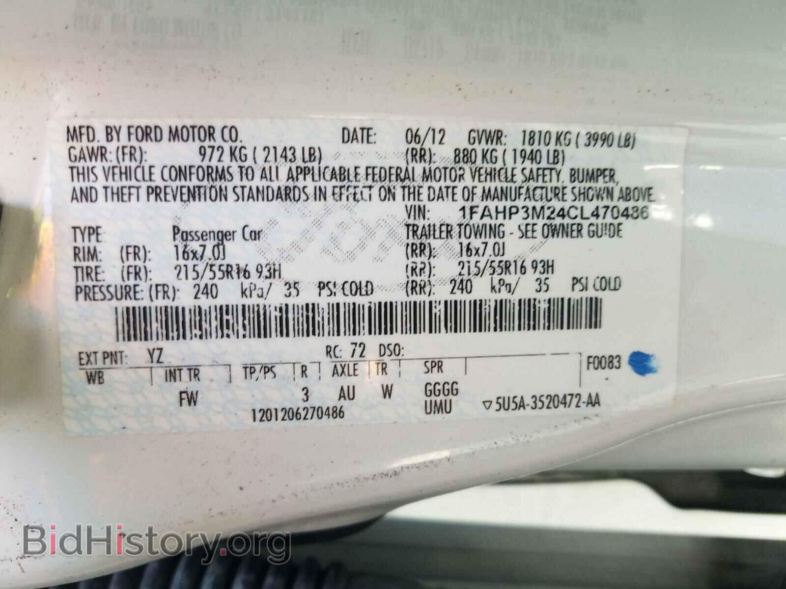 2012 FORD FOCUS - VIN: 1FAHP3M24CL470486 - Фото 10
