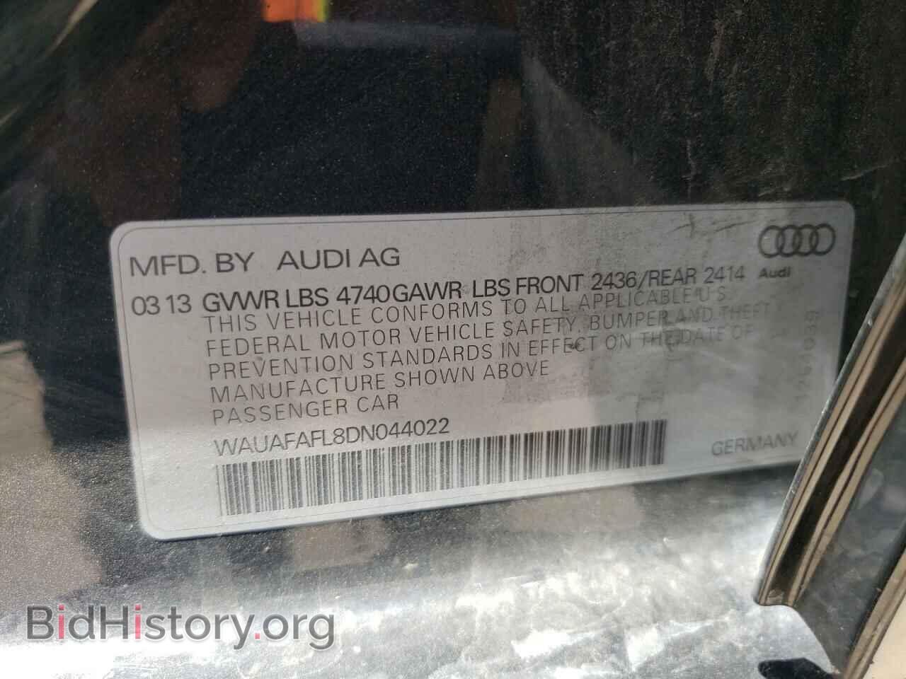 2013 AUDI A4 - VIN: WAUAFAFL8DN044022 - Фото 10