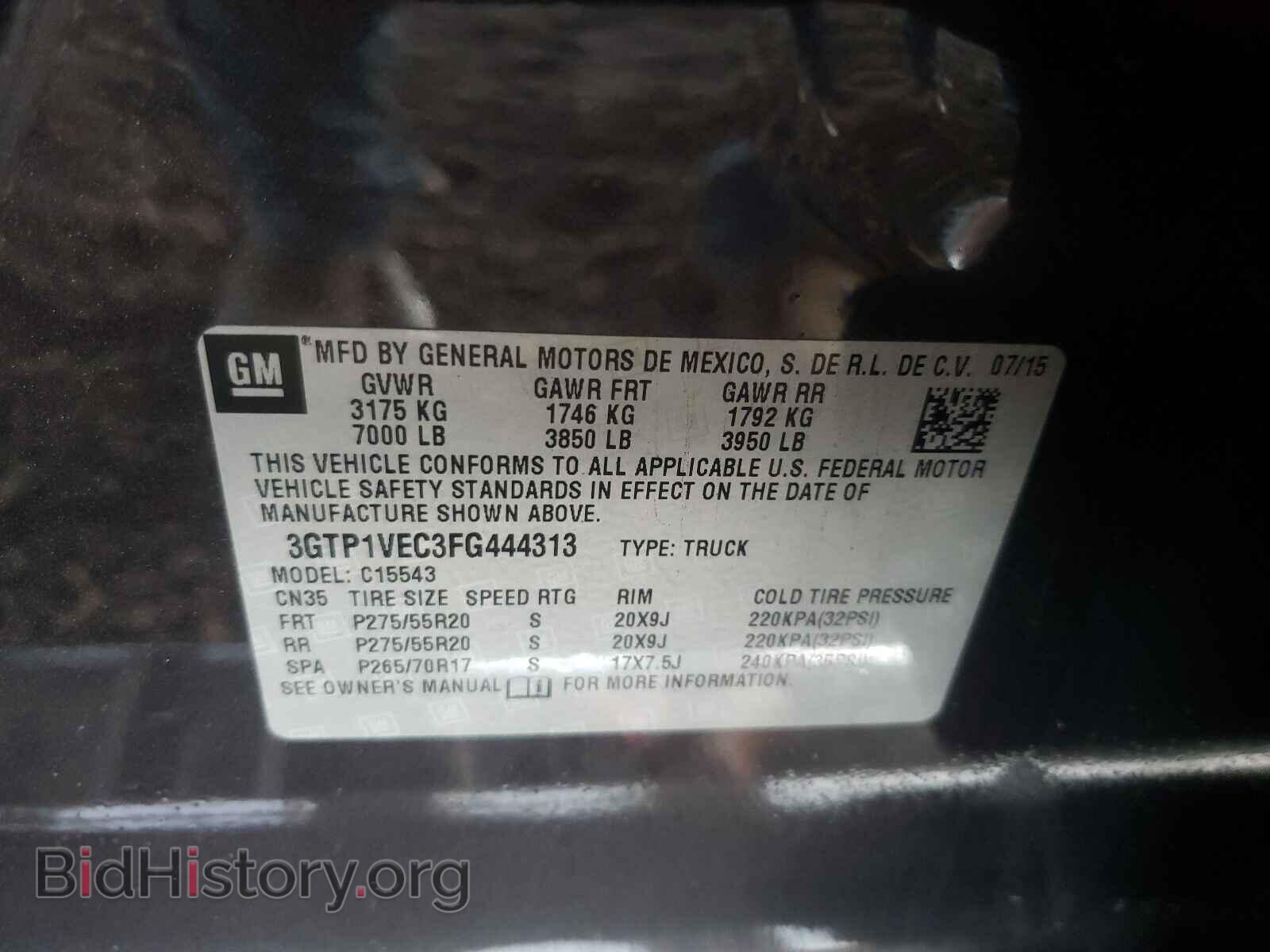 2015 GMC SIERRA - VIN: 3GTP1VEC3FG444313 - Фото 10