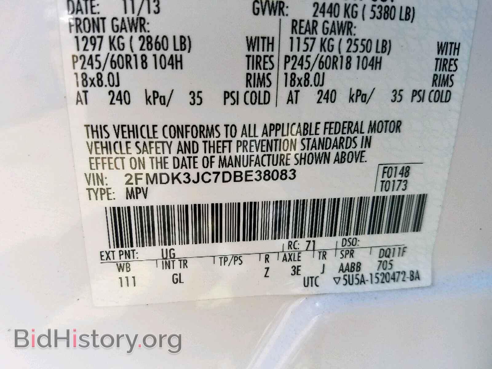 2013 FORD EDGE SEL - VIN: 2FMDK3JC7DBE38083 - Photo 10