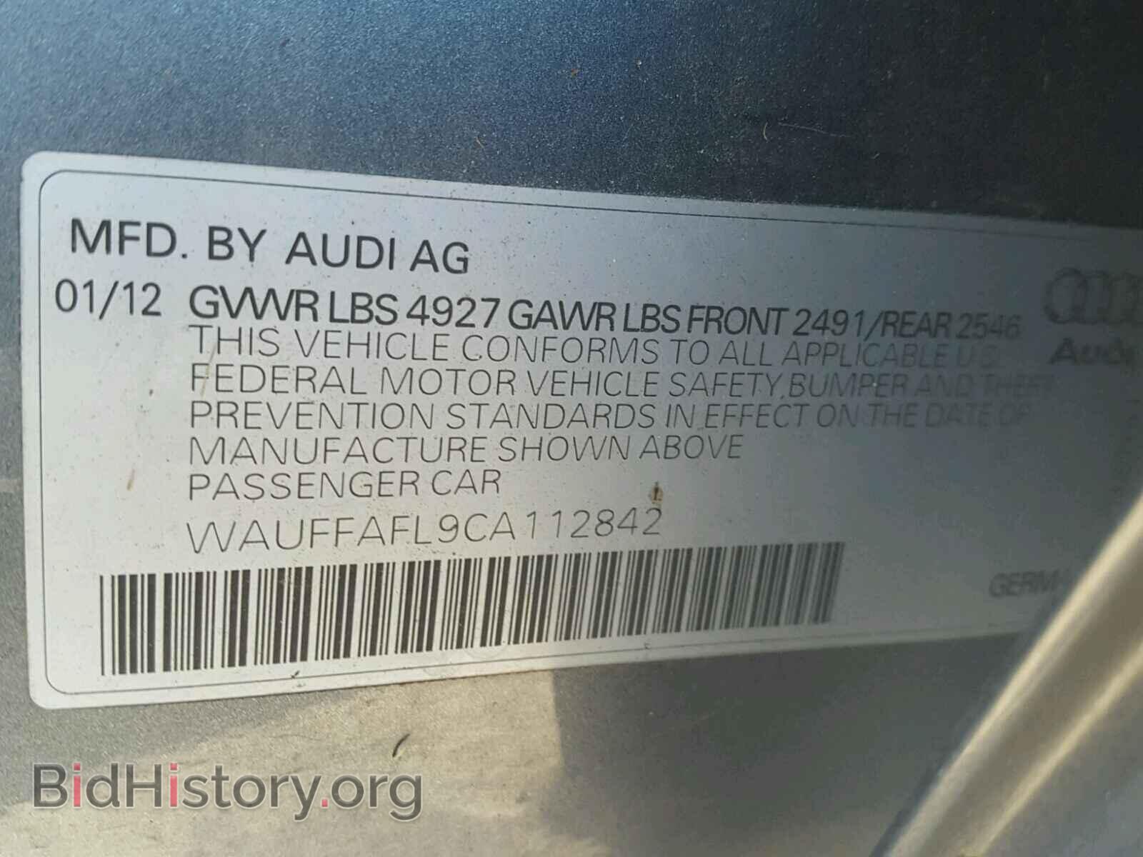 2012 AUDI A4 - VIN: WAUFFAFL9CA112842 - Фото 10