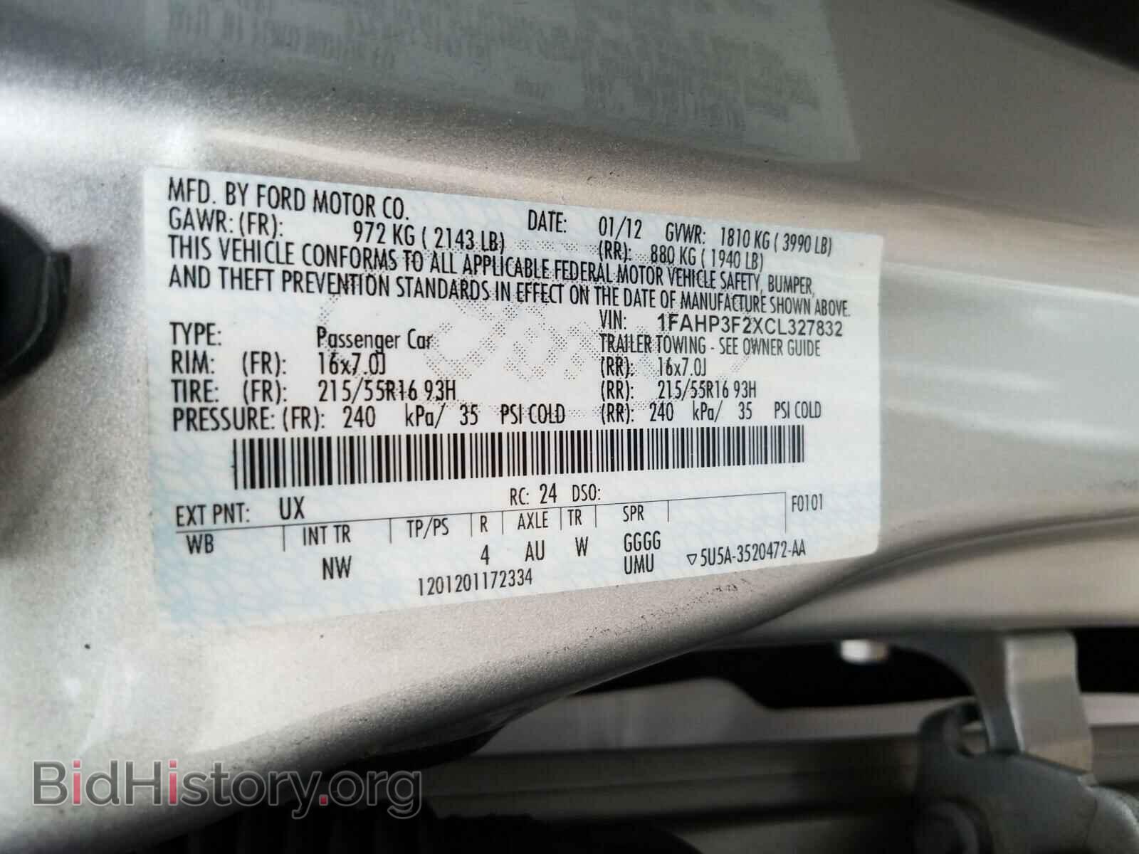 2012 FORD FOCUS - VIN: 1FAHP3F2XCL327832 - Photo 10