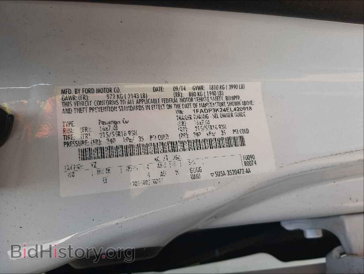 2014 FORD FOCUS - VIN: 1FADP3K24EL420918 - Photo 10