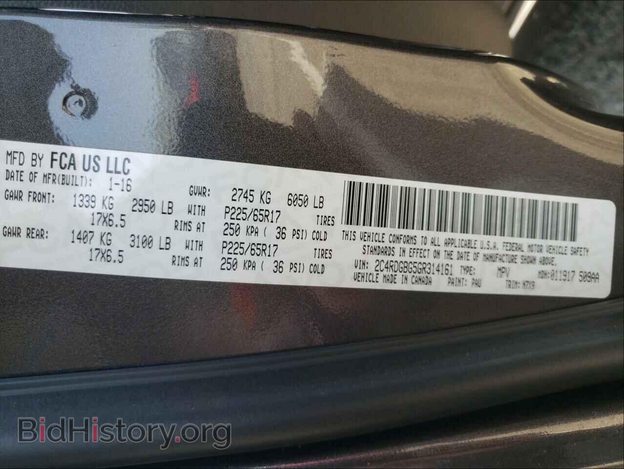 2016 DODGE GRAND CARA - VIN: 2C4RDGBG5GR314161 - Фото 10