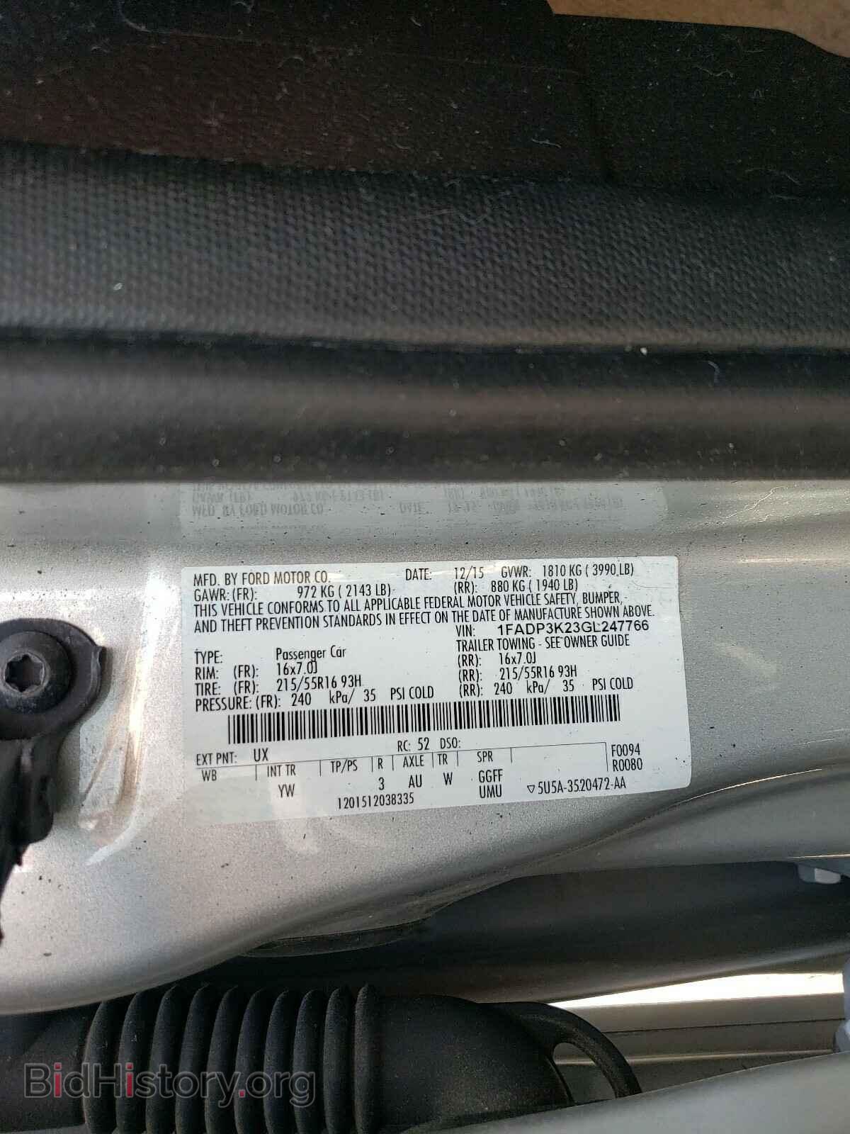 2016 FORD FOCUS - VIN: 1FADP3K23GL247766 - Photo 10