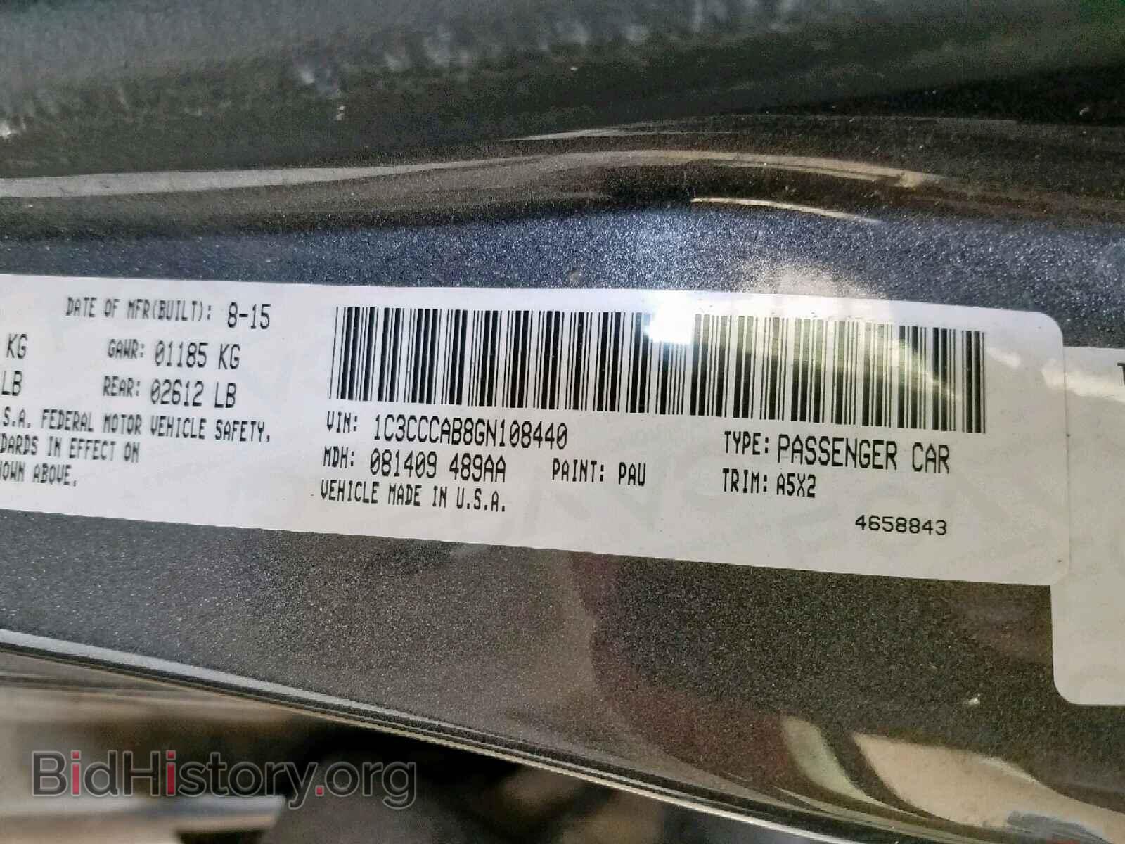 2016 CHRYSLER 200 - VIN: 1C3CCCAB8GN108440 - Photo 10