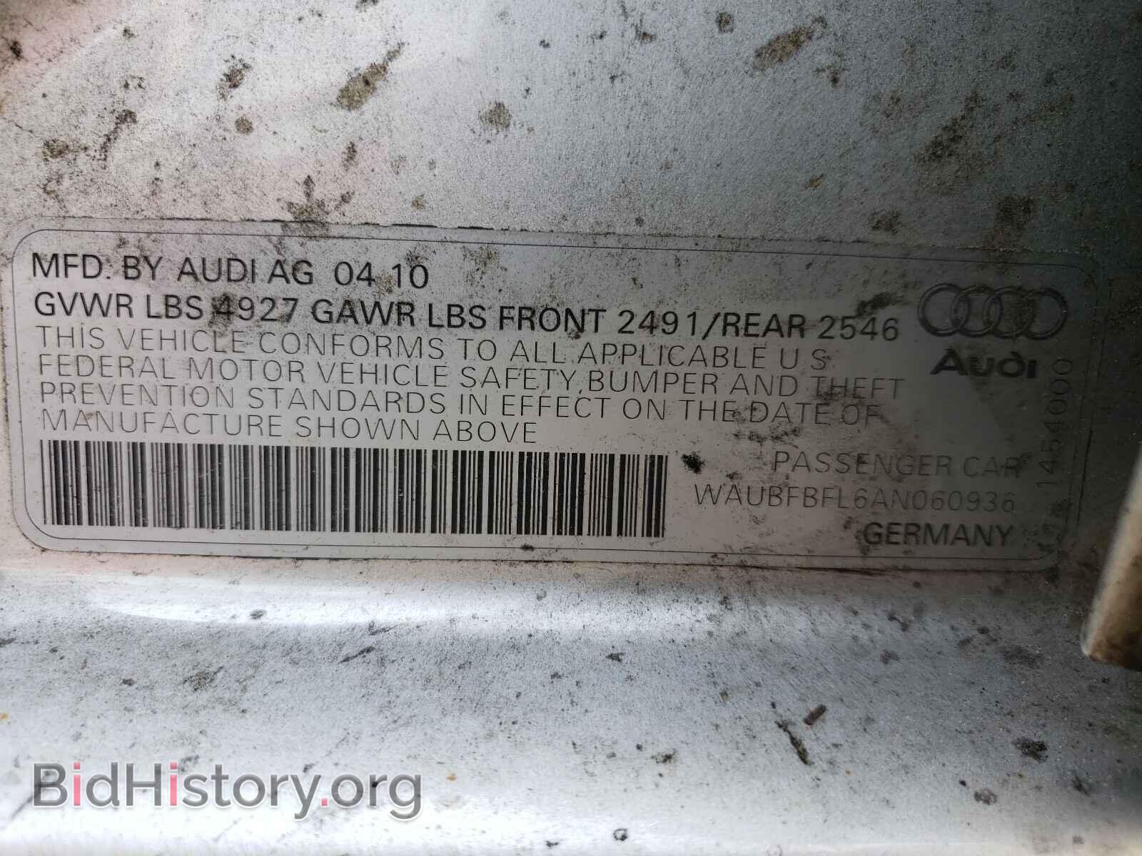 2010 AUDI A4 - VIN: WAUBFBFL6AN060936 - Photo 10