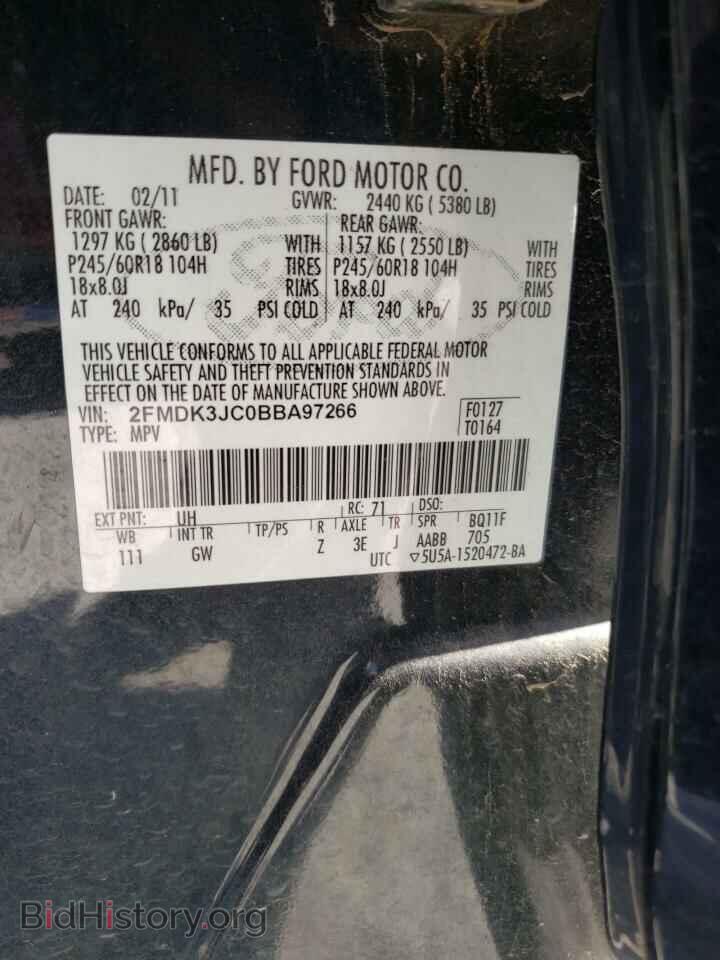 2011 FORD EDGE - VIN: 2FMDK3JC0BBA97266 - Фото 10