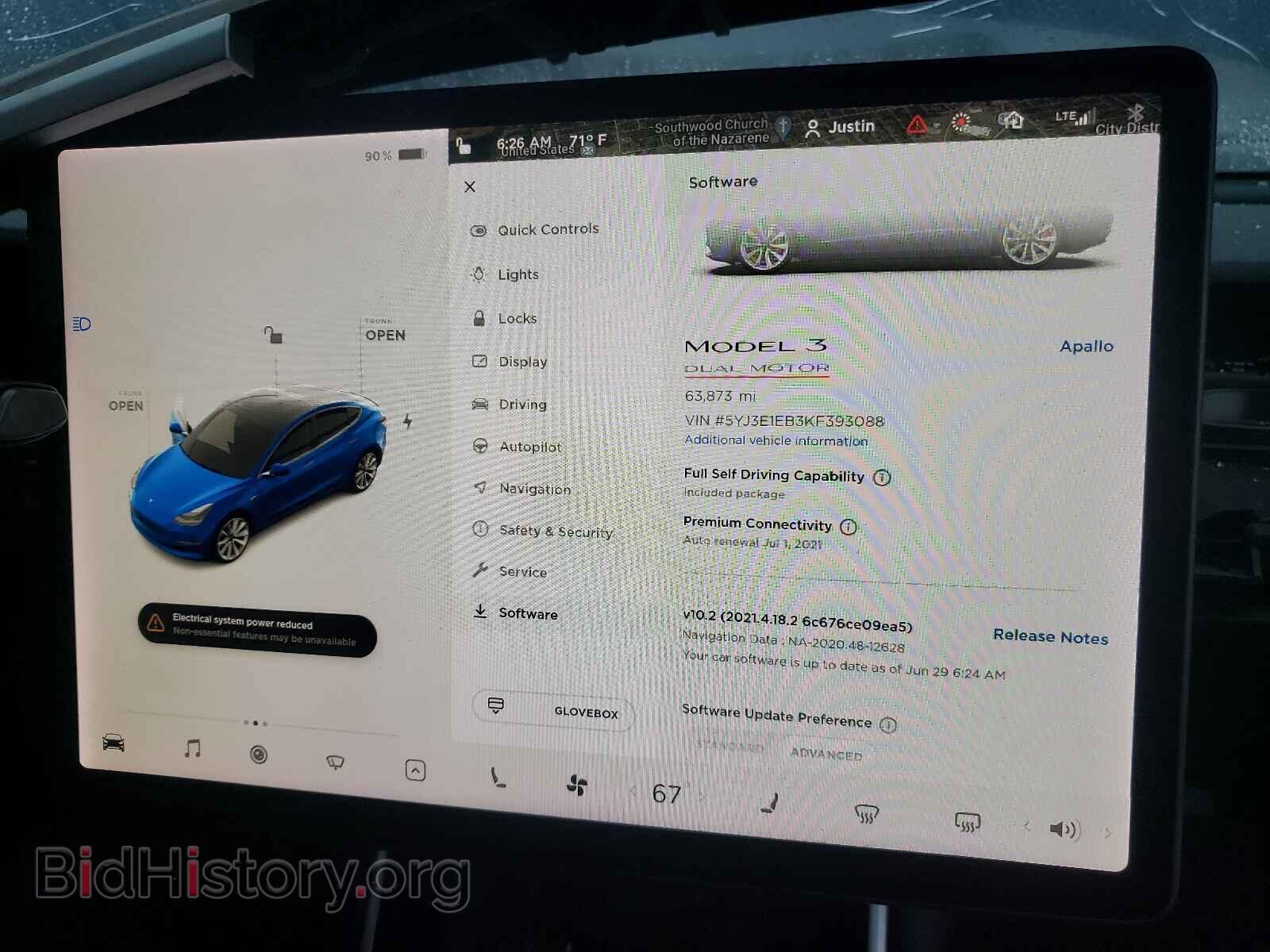 2019 TESLA MODEL 3 - VIN: 5YJ3E1EB3KF393088 - Фото 9