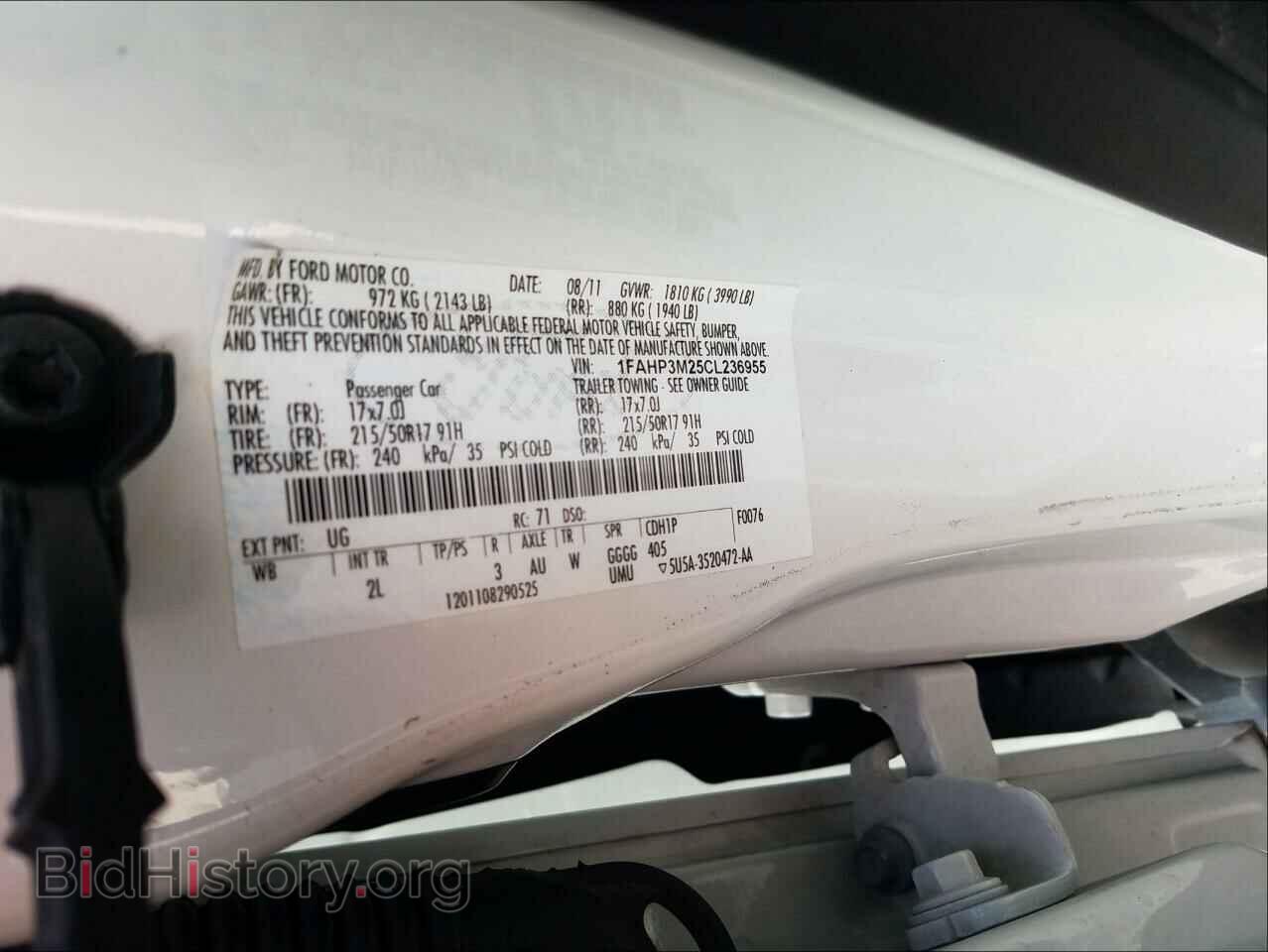 2012 FORD FOCUS - VIN: 1FAHP3M25CL236955 - Фото 10