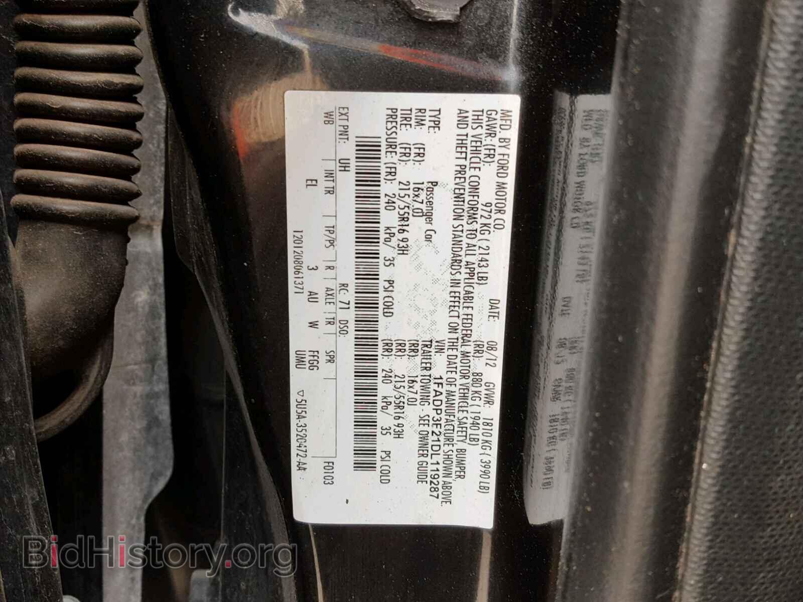 2013 FORD FOCUS - VIN: 1FADP3F21DL119287 - Фото 10