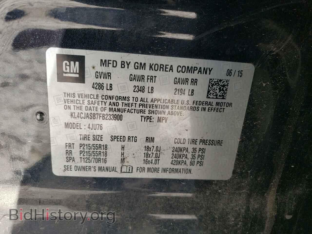 2015 BUICK ENCORE - VIN: KL4CJASB7FB233900 - Photo 12