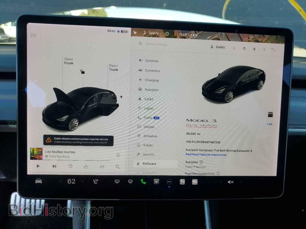2019 TESLA MODEL 3 - VIN: 5YJ3E1EB0KF487218 - Фото 9