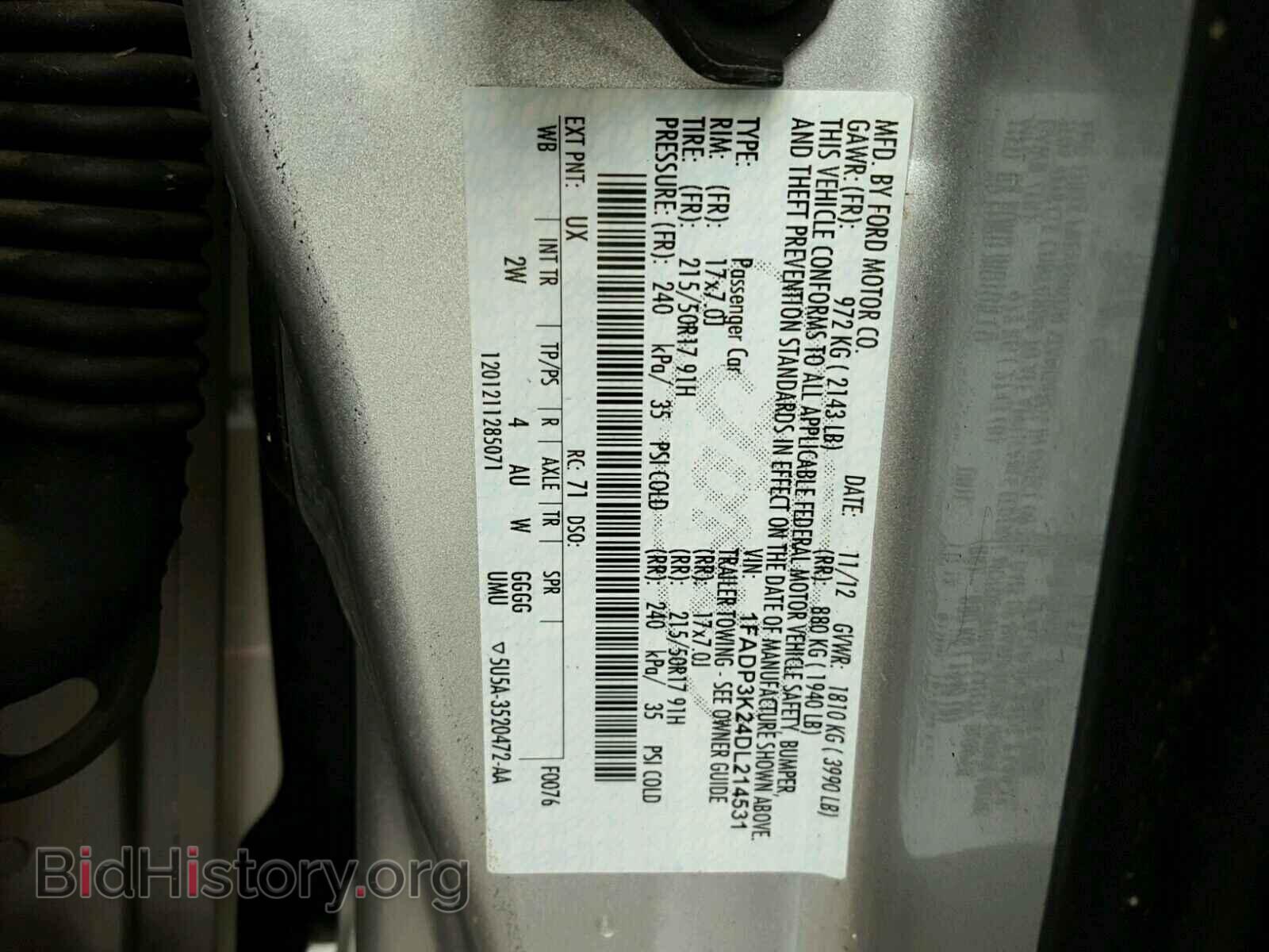 2013 FORD FOCUS - VIN: 1FADP3K24DL214531 - Фото 10