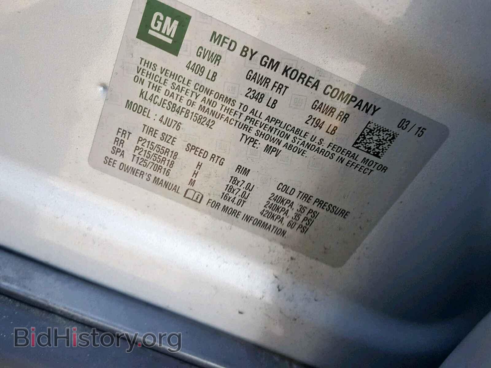 2015 BUICK ENCORE - VIN: KL4CJESB4FB158242 - Photo 10