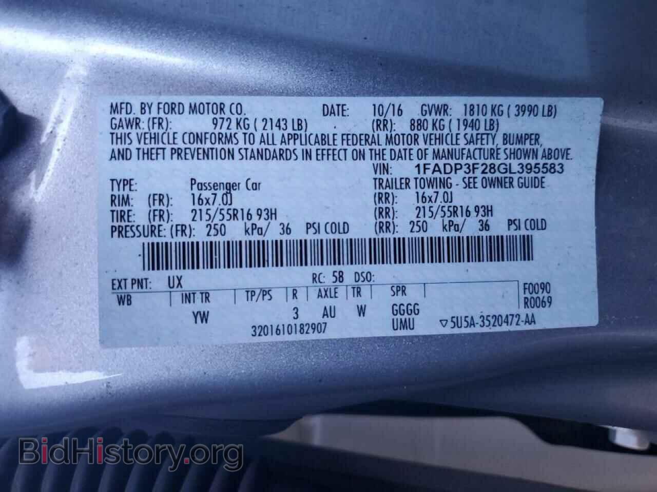2016 FORD FOCUS - VIN: 1FADP3F28GL395583 - Фото 14