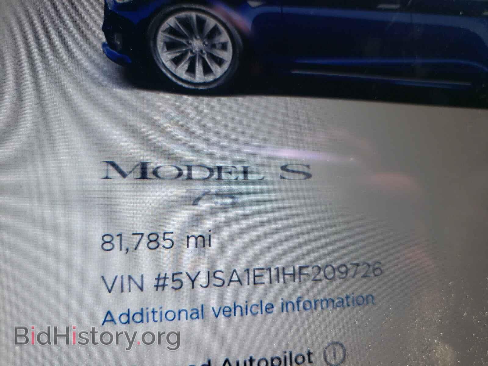 2017 TESLA MODEL S - VIN: 5YJSA1E11HF209726 - Photo 8