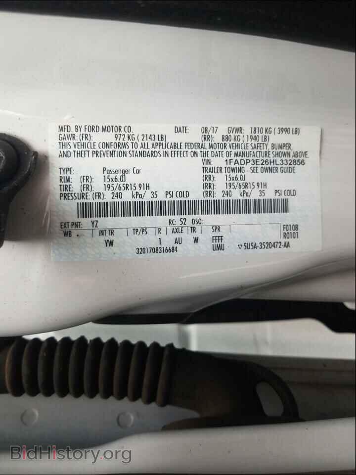 2017 FORD FOCUS - VIN: 1FADP3E26HL332856 - Фото 10