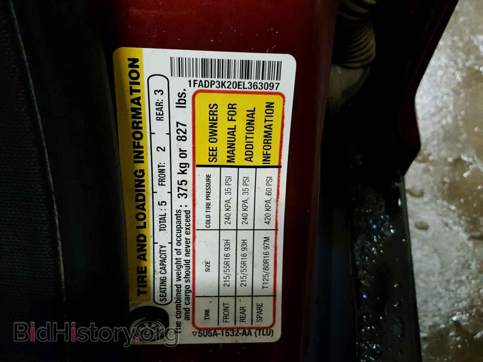 2014 FORD FOCUS - VIN: 1FADP3K20EL363097 - Фото 10