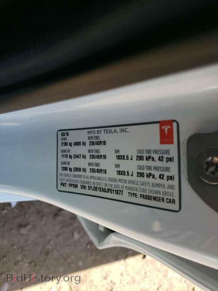 2018 TESLA MODEL 3 - VIN: 5YJ3E1EA9JF011877 - Фото 12