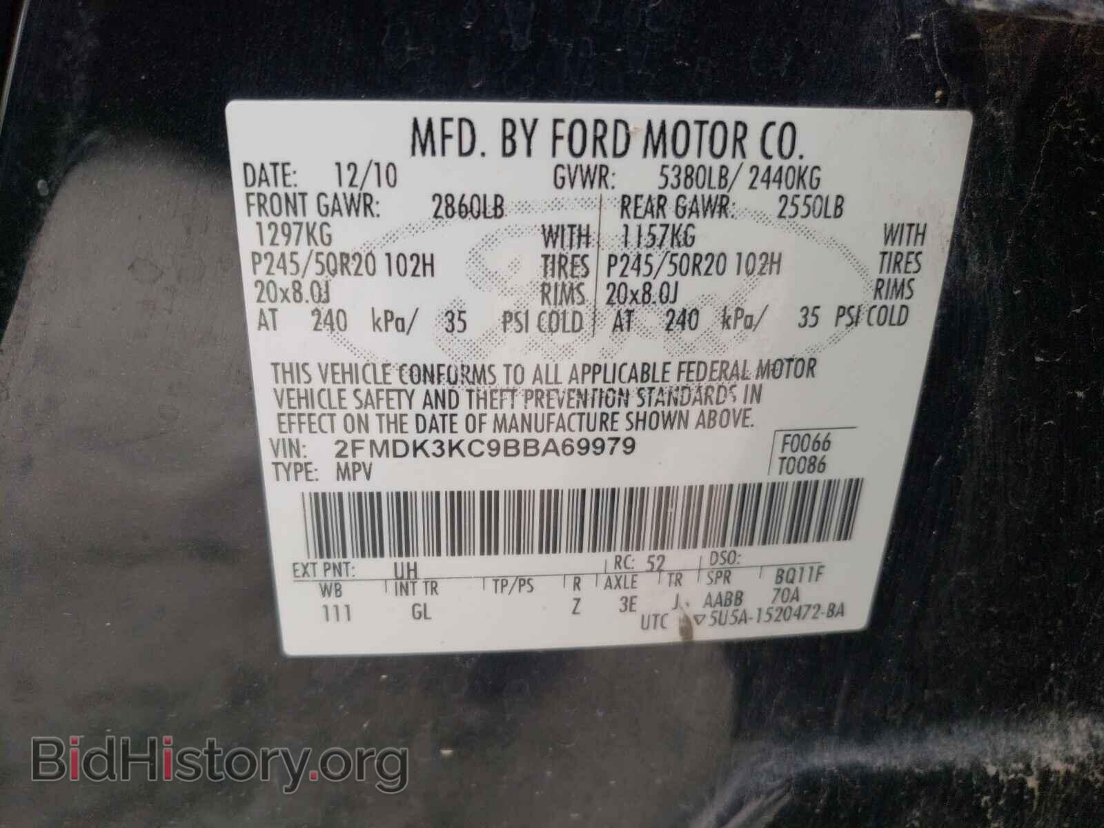 2011 FORD EDGE - VIN: 2FMDK3KC9BBA69979 - Photo 10