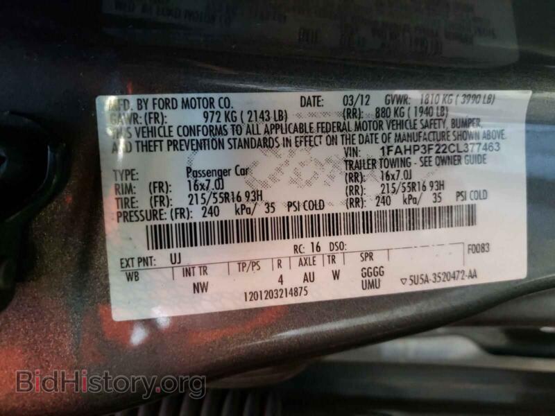 2012 Ford FOCUS (VIN 1FAHP3F22CL377463) — фото 10 из 10