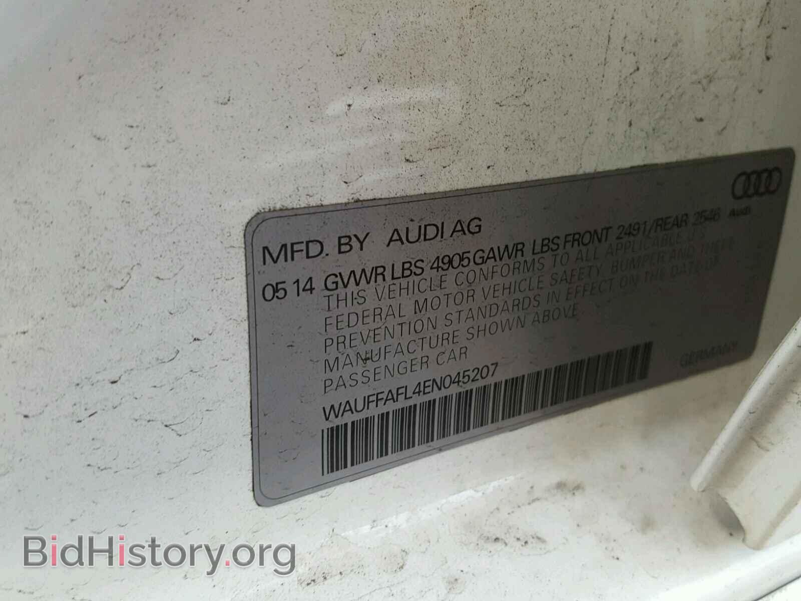 2014 AUDI A4 - VIN: WAUFFAFL4EN045207 - Фото 10