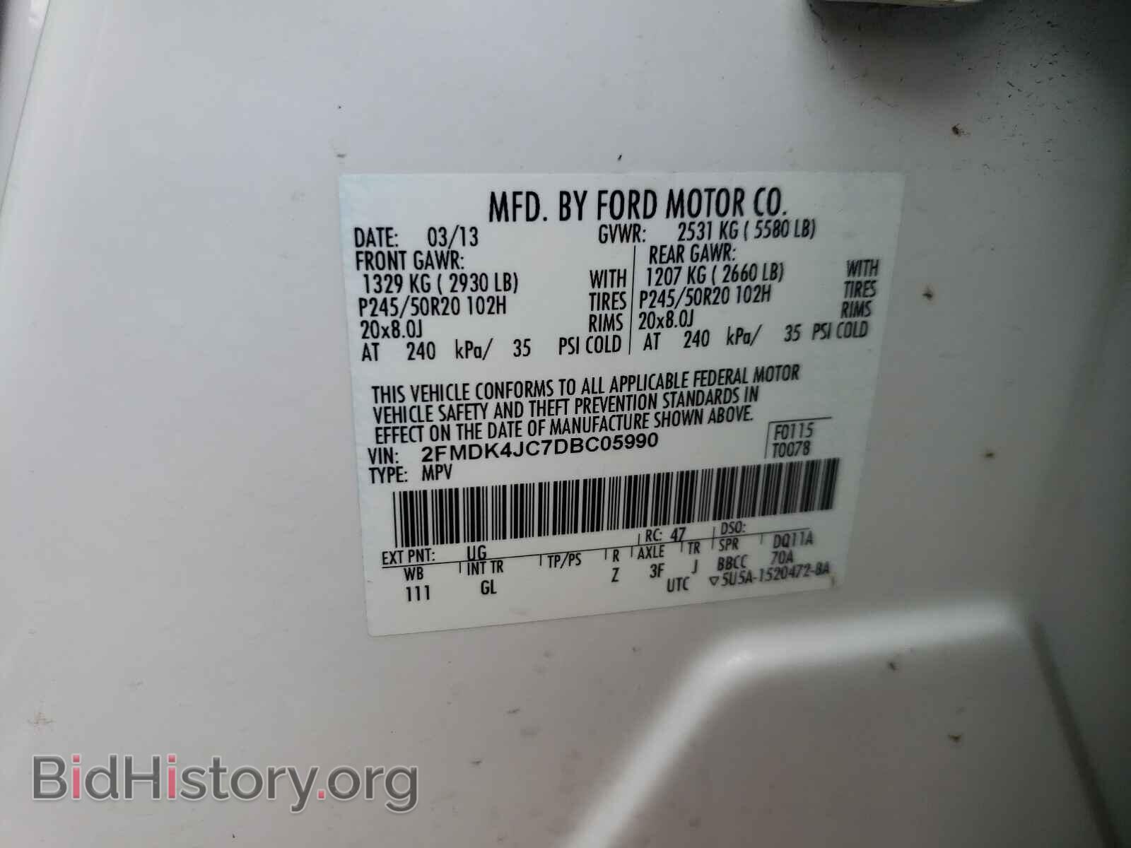2013 FORD EDGE - VIN: 2FMDK4JC7DBC05990 - Photo 10