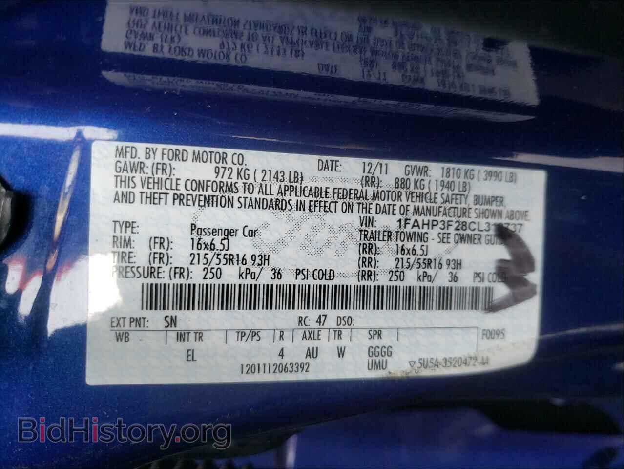 2012 FORD FOCUS - VIN: 1FAHP3F28CL310737 - Photo 10