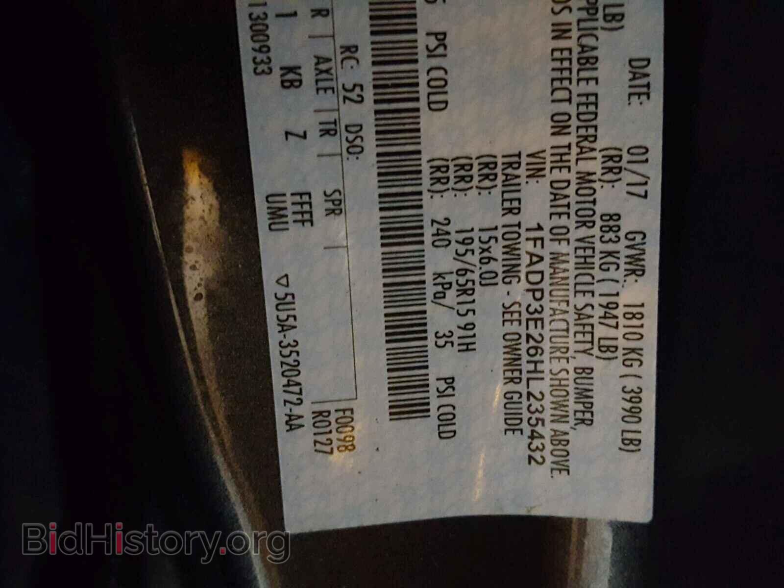 2017 FORD FOCUS - VIN: 1FADP3E26HL235432 - Фото 10