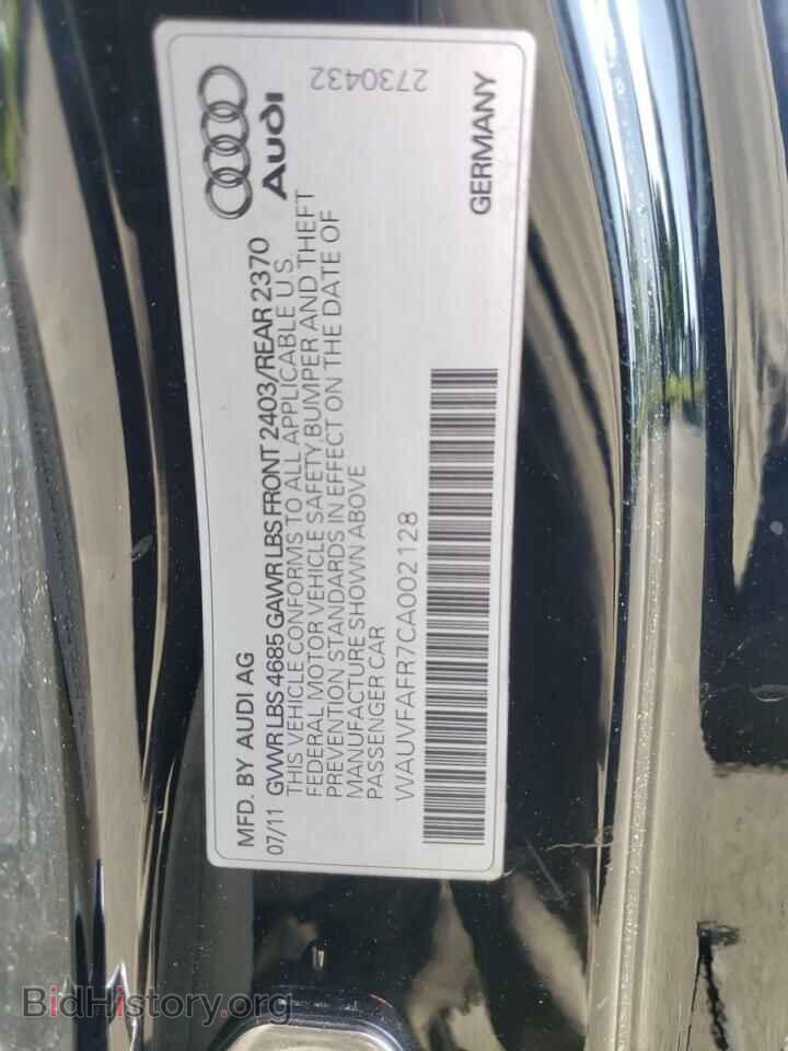 2012 AUDI A5 - VIN: WAUVFAFR7CA002128 - Фото 10