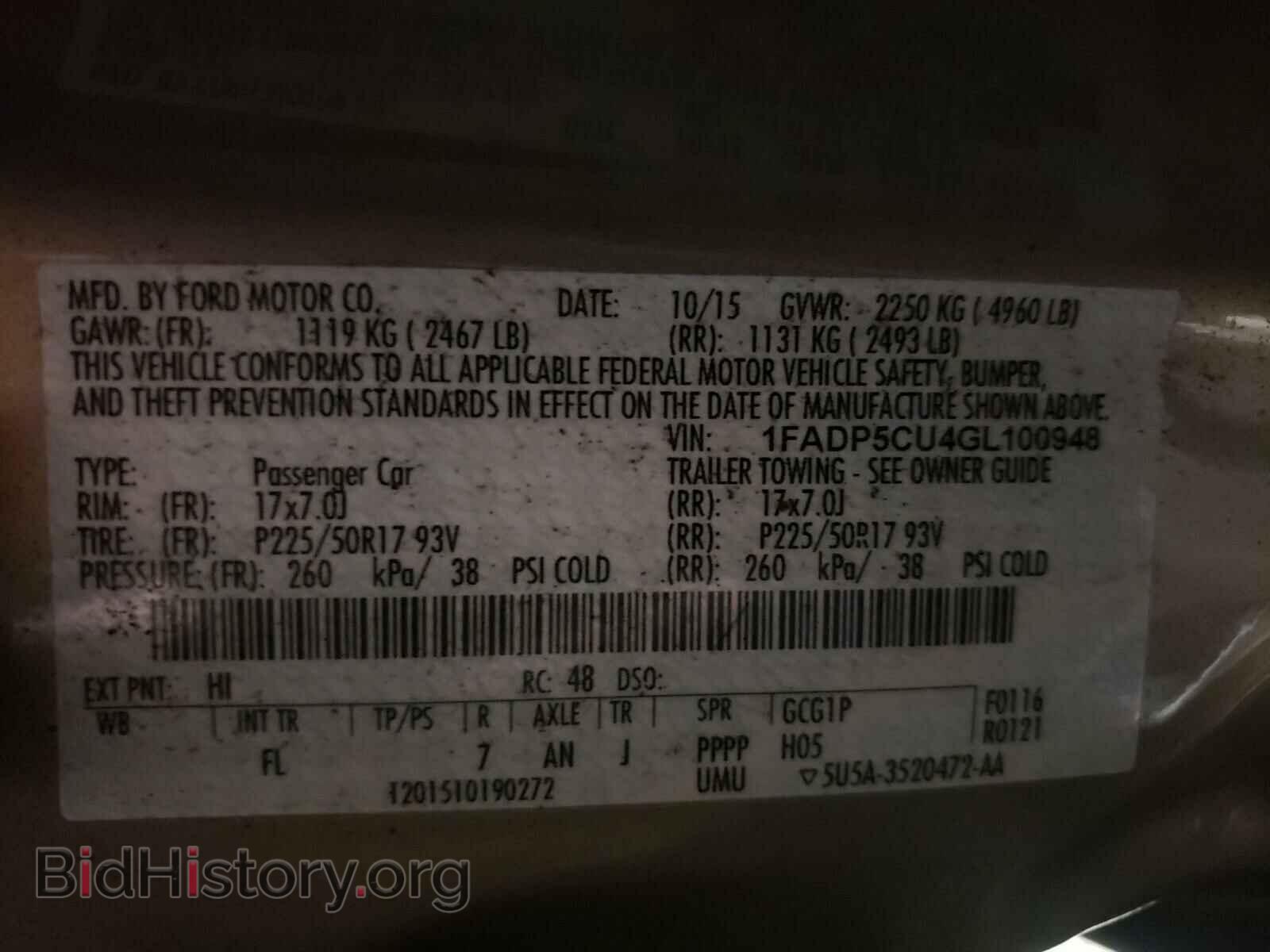 2016 FORD CMAX - VIN: 1FADP5CU4GL100948 - Photo 10