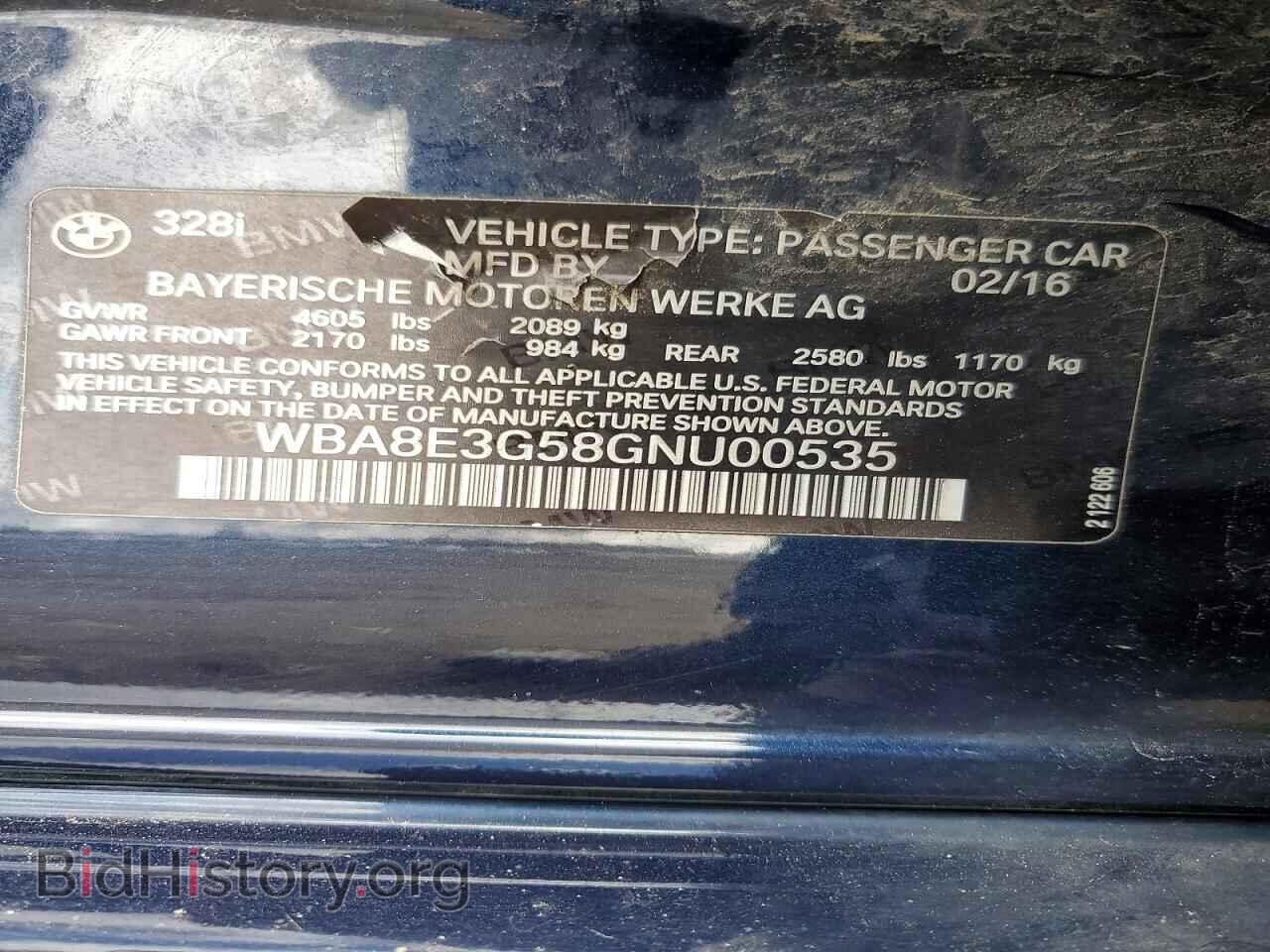 2016 BMW 3 SERIES - VIN: WBA8E3G58GNU00535 - Фото 12