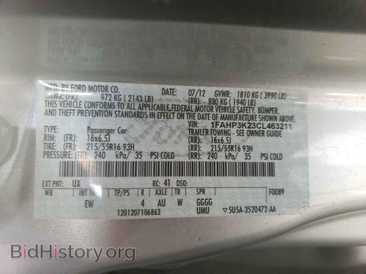 2012 FORD FOCUS - VIN: 1FAHP3K23CL463211 - Фото 10