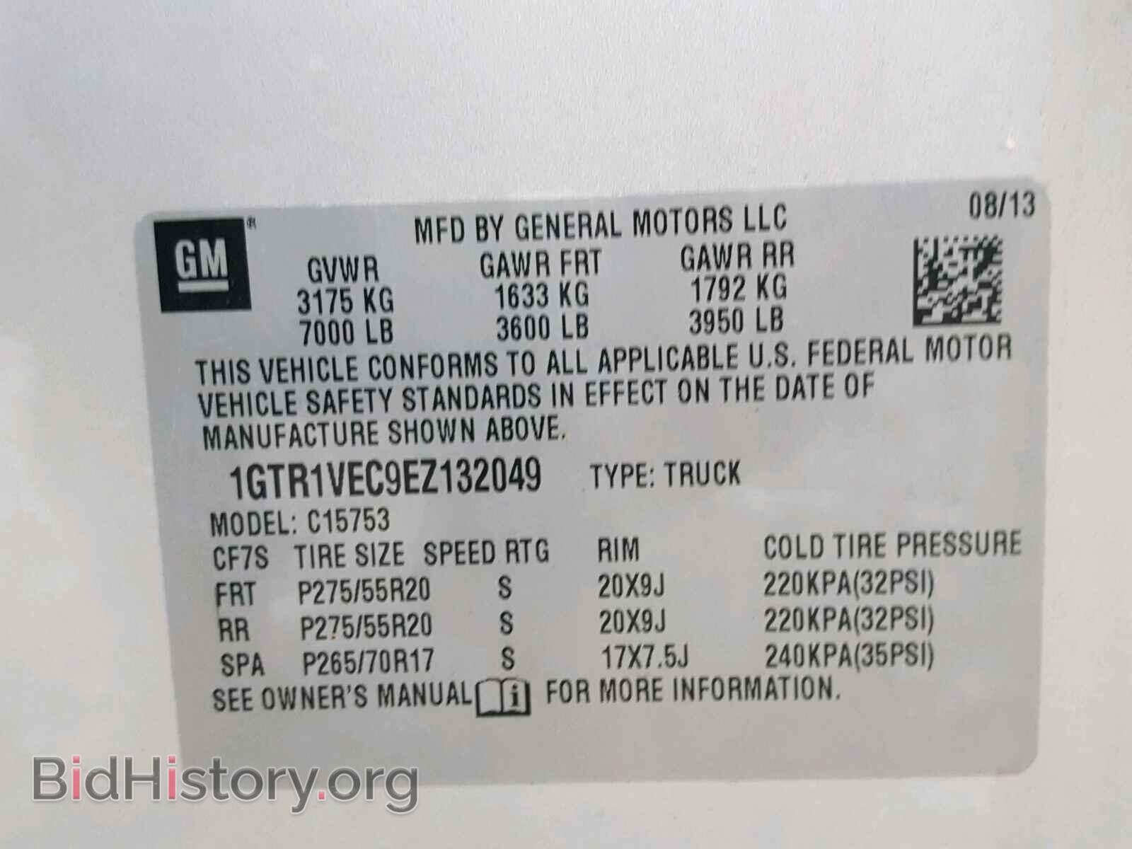 2014 GMC SIERRA C15 - VIN: 1GTR1VEC9EZ132049 - Фото 10