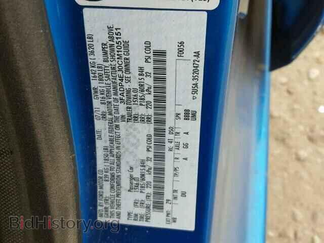 2012 FORD FIESTA - VIN: 3FADP4EJ0CM105151 - Фото 10