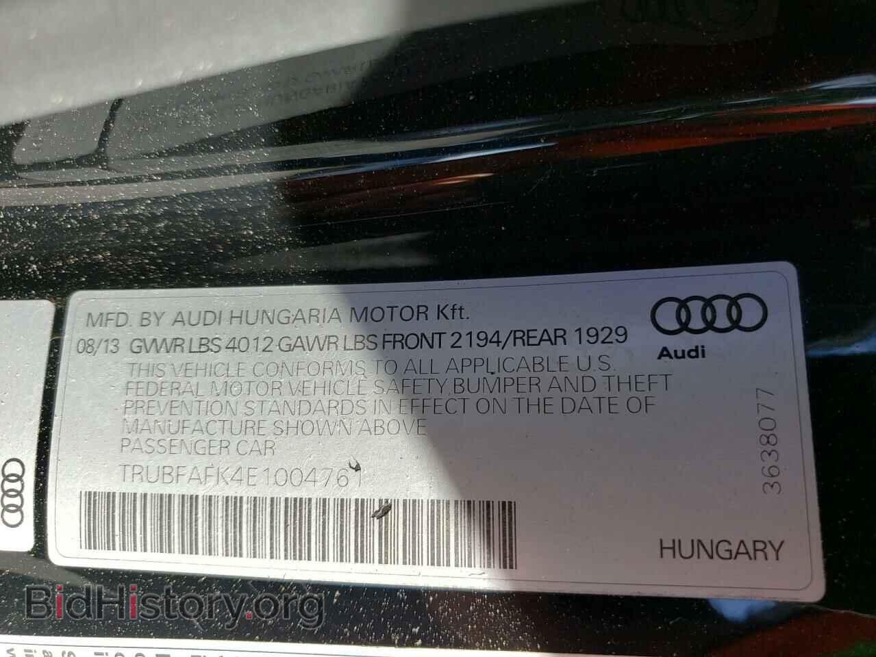 2014 AUDI TT - VIN: TRUBFAFK4E1004761 - Photo 10