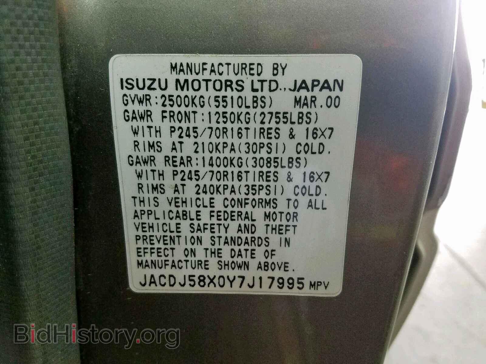 2000 ISUZU TROOPER S - VIN: JACDJ58X0Y7J17995 - Photo 10