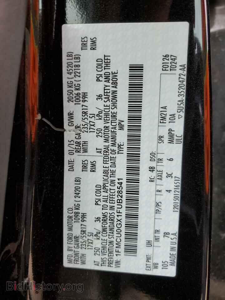 2015 FORD ESCAPE - VIN: 1FMCU0GX1FUB28541 - Фото 13