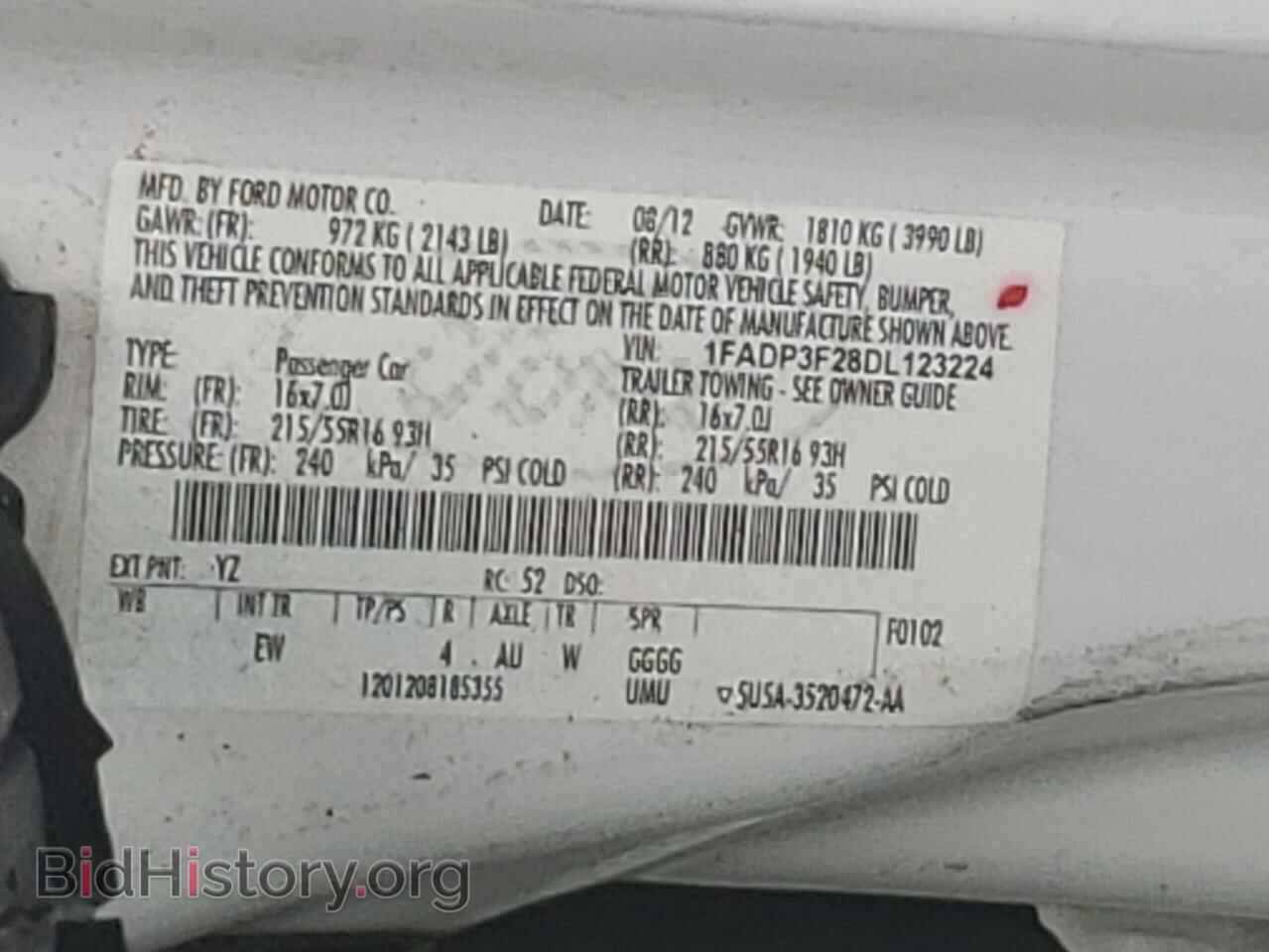 2013 FORD FOCUS - VIN: 1FADP3F28DL123224 - Photo 10