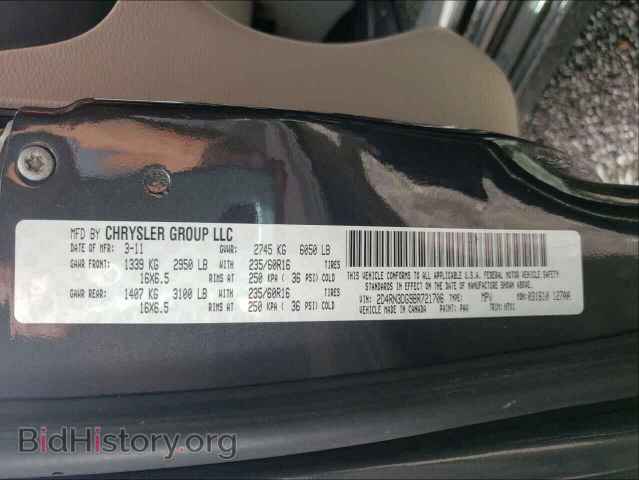 2011 DODGE GRAND CARA - VIN: 2D4RN3DG9BR721706 - Фото 10