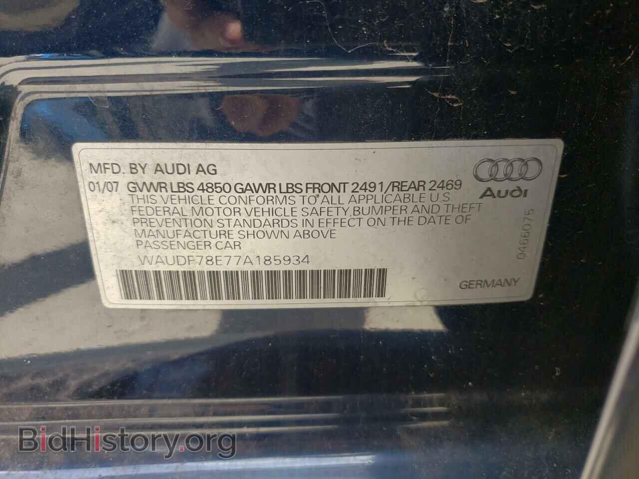 2007 AUDI A4 - VIN: WAUDF78E77A185934 - Фото 10